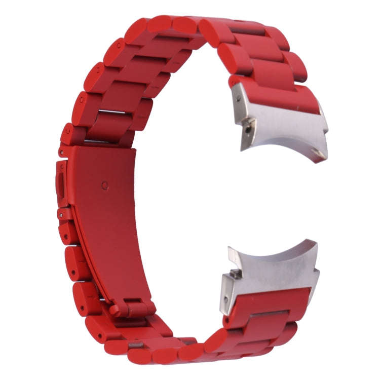 For Samsung Galaxy Watch4 / Watch4 Classic Three Strains Steel Watch Band (Red)
