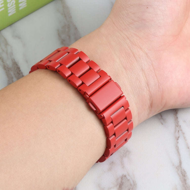 For Samsung Galaxy Watch4 / Watch4 Classic Three Strains Steel Watch Band (Red)