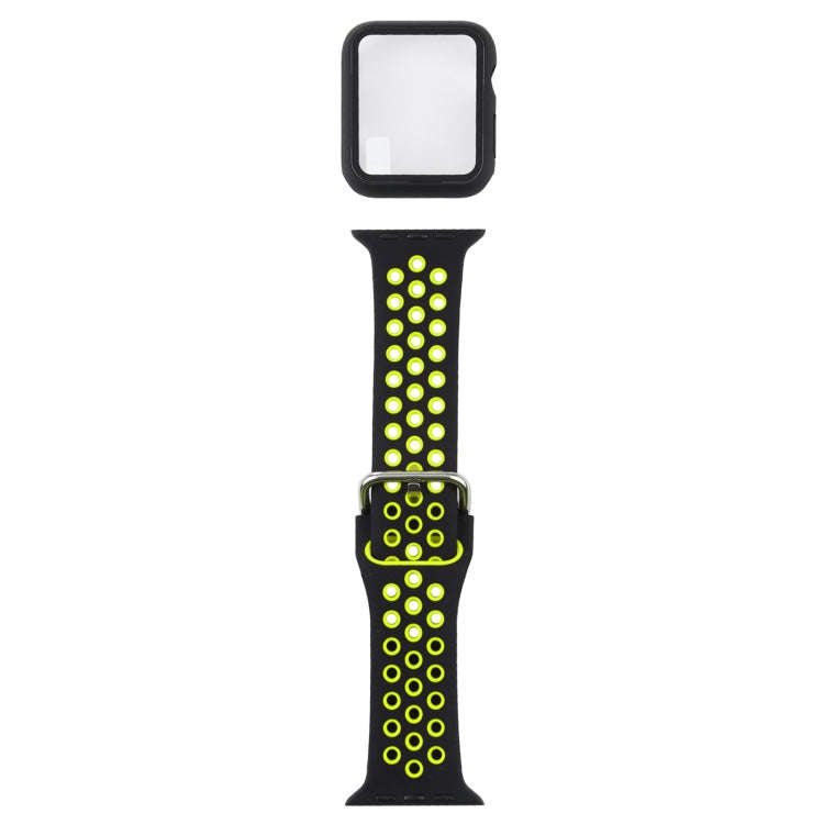 Silicone Watch Band + Protective Case with Screen Protector Set For Apple Watch Series 3 & 2 & 1 ...