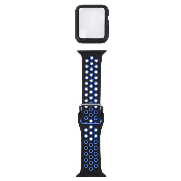 Silicone Watch Band + Protective Case with Screen Protector Set For Apple Watch Series 3 & 2 & 1 ...