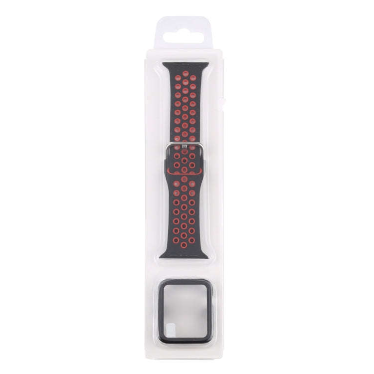 Silicone Watch Band + Protective Case with Screen Protector Set For Apple Watch Series 6 & SE & 5...