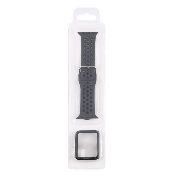 Silicone Watch Band + Protective Case with Screen Protector Set For Apple Watch Series 6 & SE & 5...