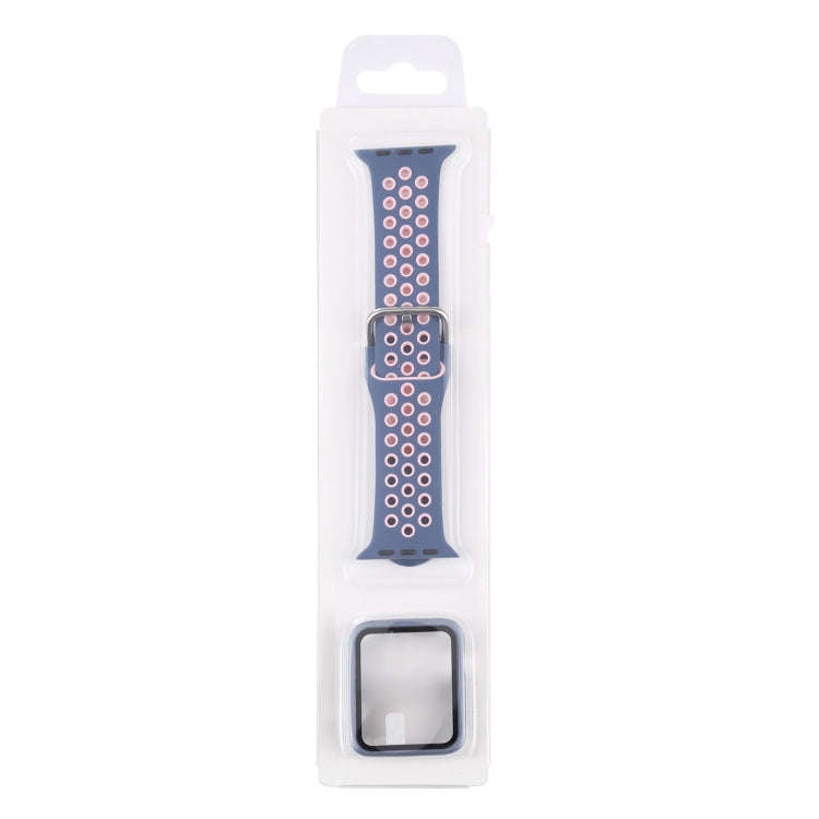 Silicone Watch Band + Protective Case with Screen Protector Set For Apple Watch Series 6 & SE & 5...