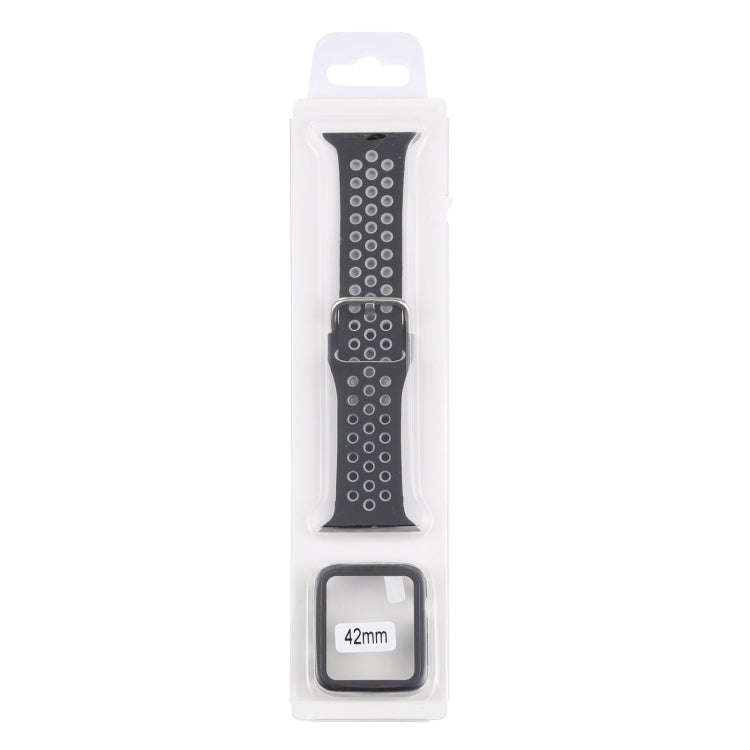 Silicone Watch Band + Protective Case with Screen Protector Set For Apple Watch Series 3 & 2 & 1 ...