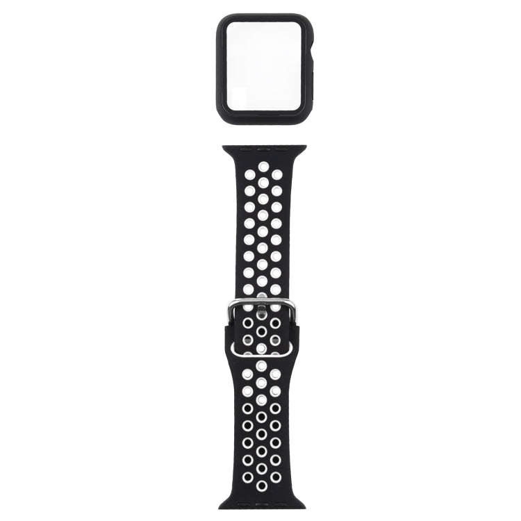 Silicone Watch Band + Protective Case with Screen Protector Set For Apple Watch Series 3 & 2 & 1 ...