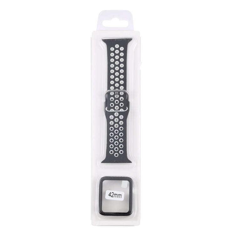 Silicone Watch Band + Protective Case with Screen Protector Set For Apple Watch Series 3 & 2 & 1 ...