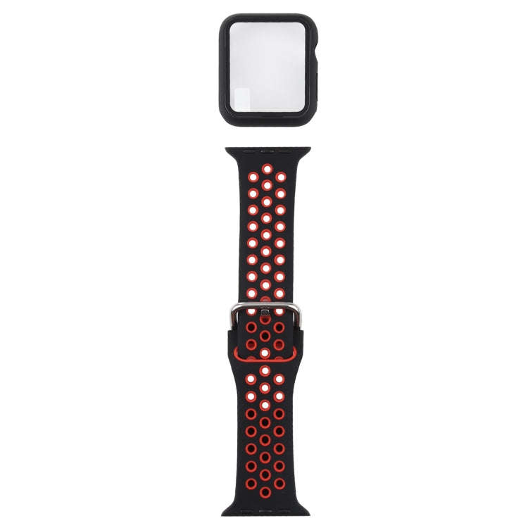 Silicone Watch Band + Protective Case with Screen Protector Set For Apple Watch Series 3 & 2 & 1 ...