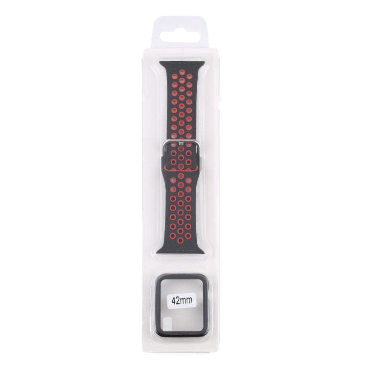 Silicone Watch Band + Protective Case with Screen Protector Set For Apple Watch Series 3 & 2 & 1 ...