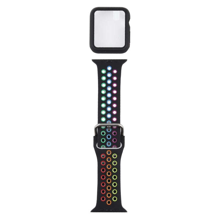 Silicone Watch Band + Protective Case with Screen Protector Set For Apple Watch Series 3 & 2 & 1 ...