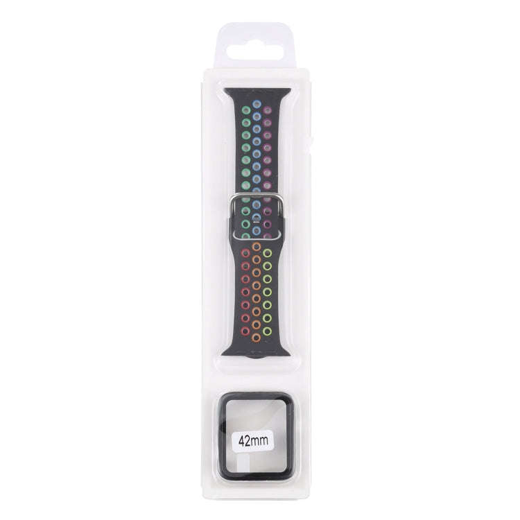Silicone Watch Band + Protective Case with Screen Protector Set For Apple Watch Series 3 & 2 & 1 ...