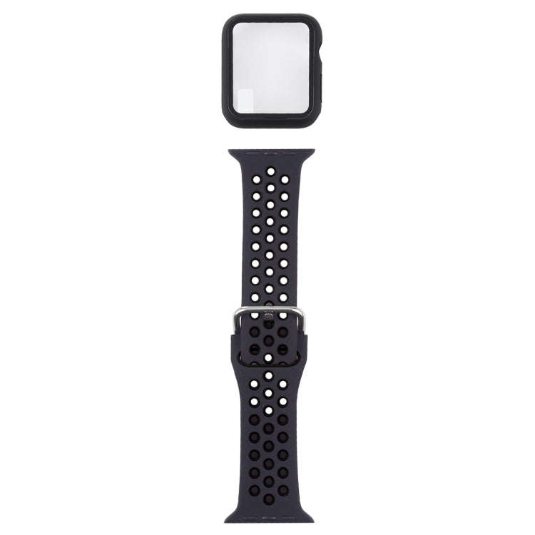 Silicone Watch Band + Protective Case with Screen Protector Set For Apple Watch Series 3 & 2 & 1 ...