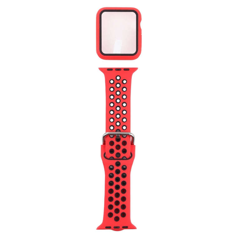 Silicone Watch Band + Protective Case with Screen Protector Set For Apple Watch Series 3 & 2 & 1 ...
