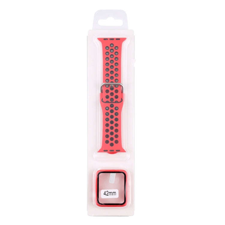 Silicone Watch Band + Protective Case with Screen Protector Set For Apple Watch Series 3 & 2 & 1 ...