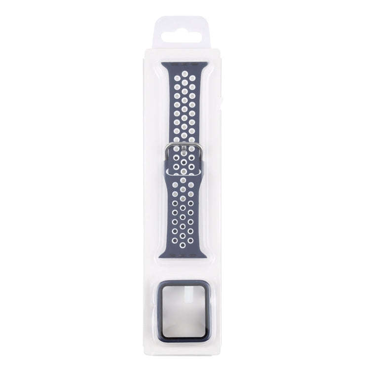 Silicone Watch Band + Protective Case with Screen Protector Set For Apple Watch Series 6 & SE & 5...