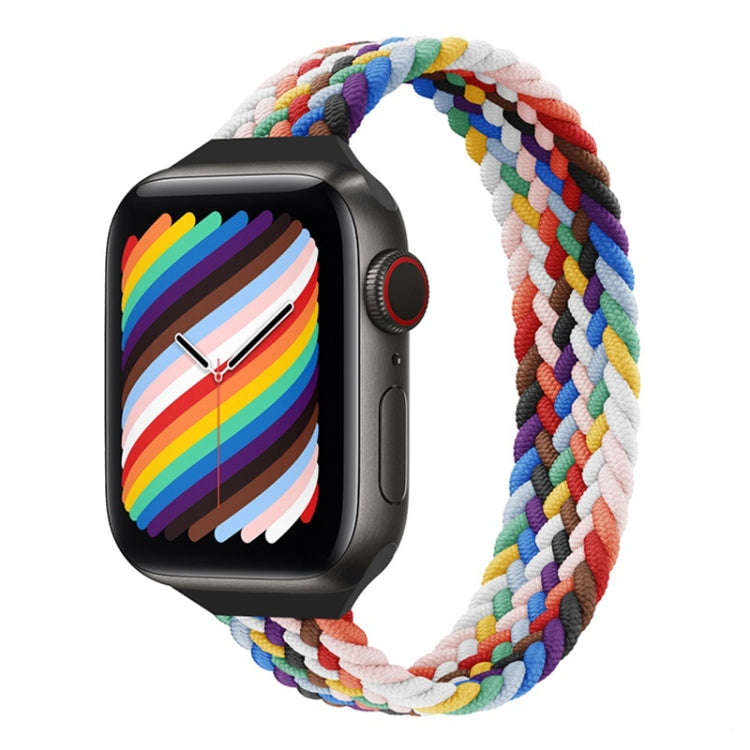 Small Waist Single Loop Nylon Braid Watch Band For Apple Watch Series 9&8&7 41mm / SE 3&SE 2&6&SE...