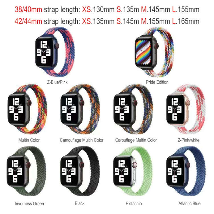 Small Waist Single Loop Nylon Braid Watch Band For Apple Watch Ultra 49mm&Watch Ultra 2 49mm / Se...