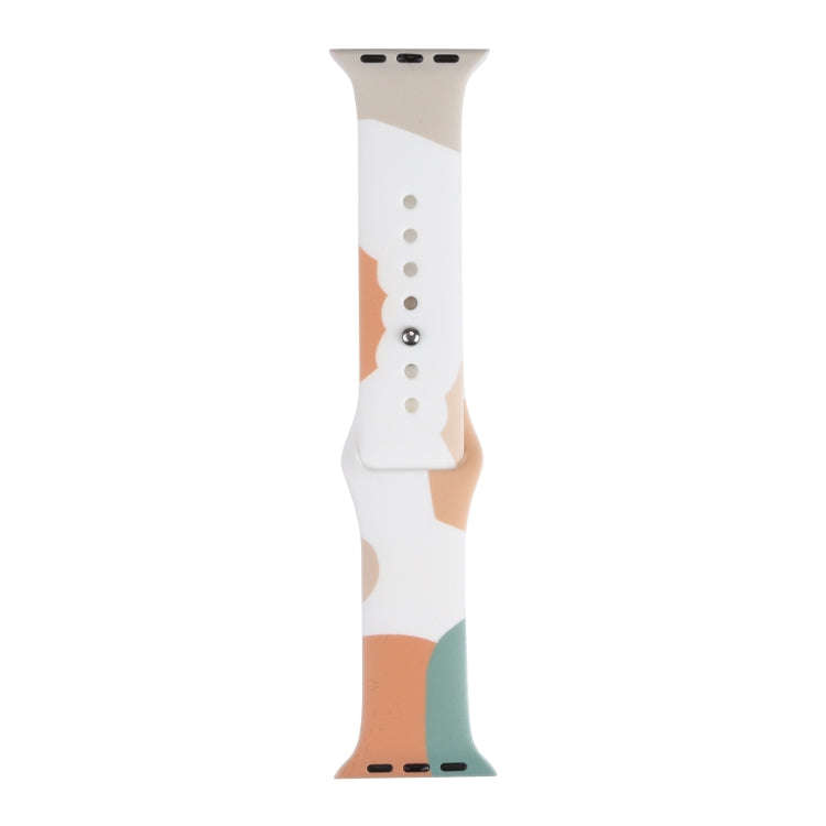 Morandi Series Contrast Color Silicone Watch Band For Apple Watch Series 9&8&7 41mm / SE 3&SE 2&6...