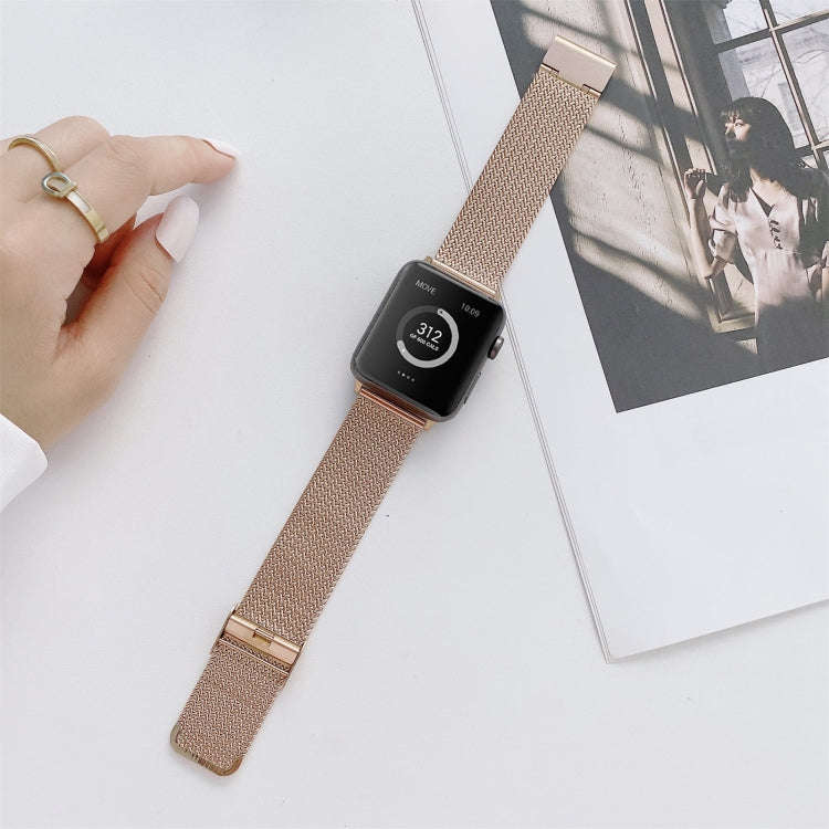 V-shaped Buckle Straight Steel Watch Band For Apple Watch Series 9&8&7 41mm / SE 3&SE 2&6&SE&5&4 ...
