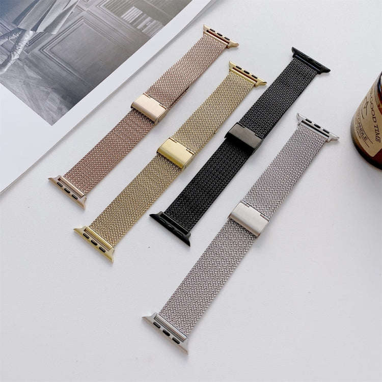 V-shaped Buckle Straight Steel Watch Band For Apple Watch Series 9&8&7 41mm / SE 3&SE 2&6&SE&5&4 ...