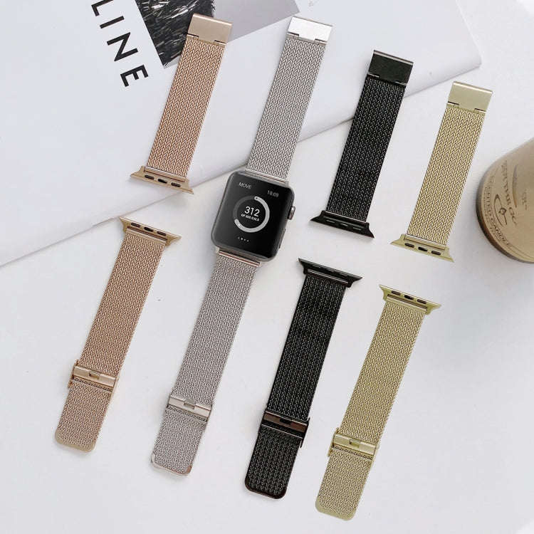 V-shaped Buckle Straight Steel Watch Band For Apple Watch Series 9&8&7 41mm / SE 3&SE 2&6&SE&5&4 ...
