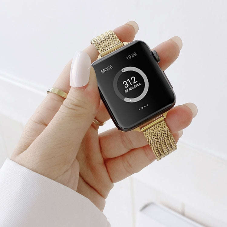 V-shaped Buckle Small Waist Steel Watch Band For Apple Watch Series 9&8&7 41mm / SE 3&SE 2&6&SE&5...