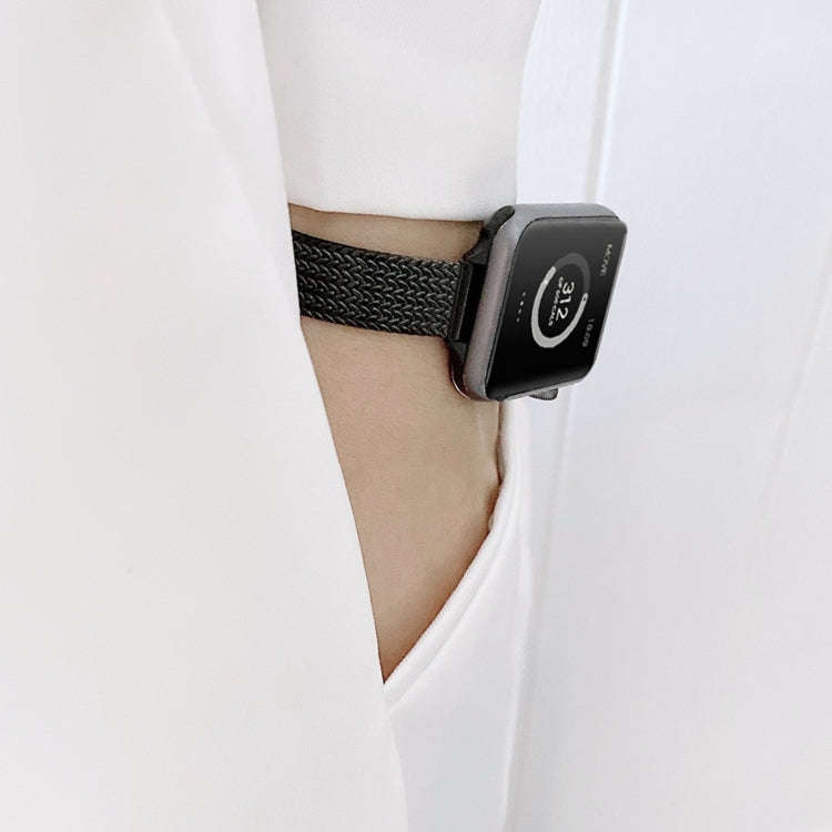 V-shaped Buckle Small Waist Steel Watch Band For Apple Watch Series 9&8&7 41mm / SE 3&SE 2&6&SE&5...