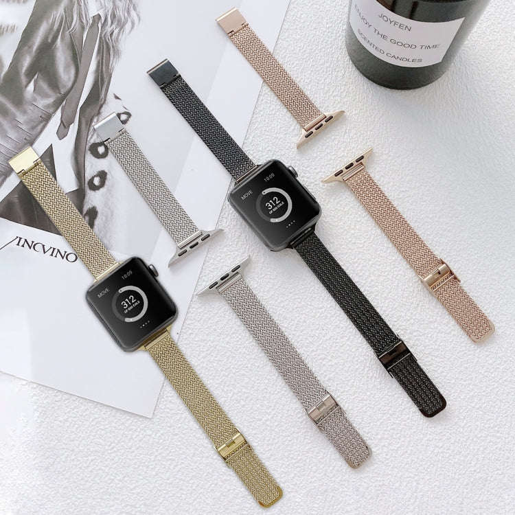 V-shaped Buckle Small Waist Steel Watch Band For Apple Watch Series 9&8&7 41mm / SE 3&SE 2&6&SE&5...