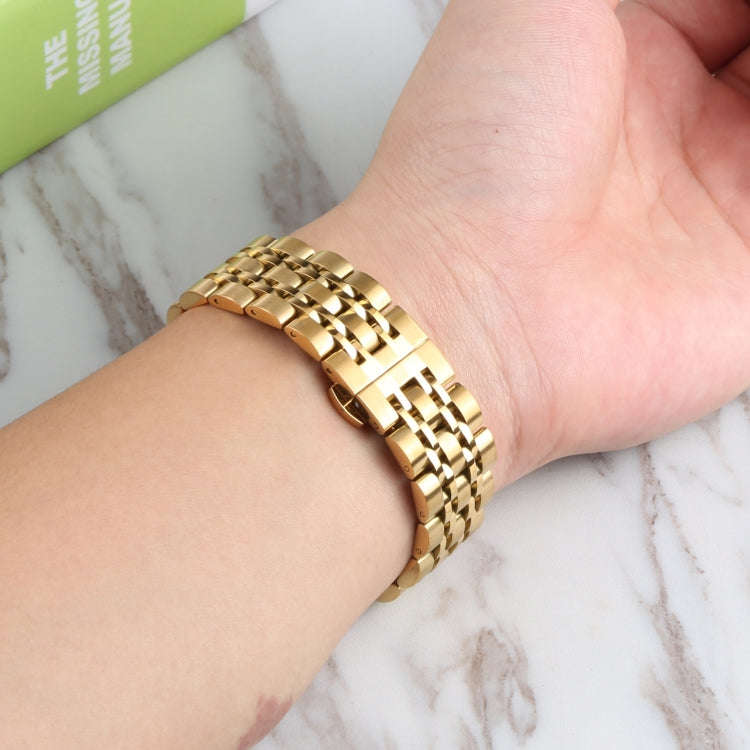 For Samsung Galaxy Watch4 40mm/44mm Seven-bead Stainless Steel Watch Band(Gold)
