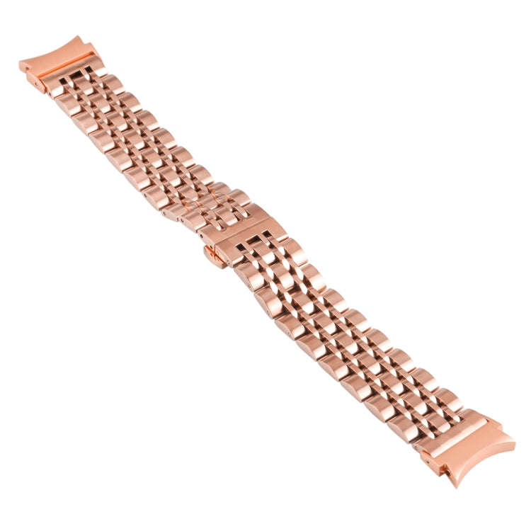 For Samsung Galaxy Watch4 40mm/44mm Seven-bead Stainless Steel Watch Band(Rose Gold)