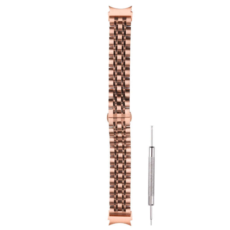 For Samsung Galaxy Watch4 40mm/44mm Seven-bead Stainless Steel Watch Band(Rose Gold)