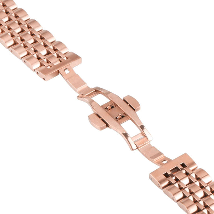 For Samsung Galaxy Watch4 40mm/44mm Seven-bead Stainless Steel Watch Band(Rose Gold)