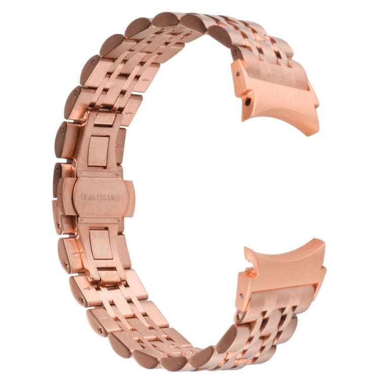 For Samsung Galaxy Watch4 40mm/44mm Seven-bead Stainless Steel Watch Band(Rose Gold)