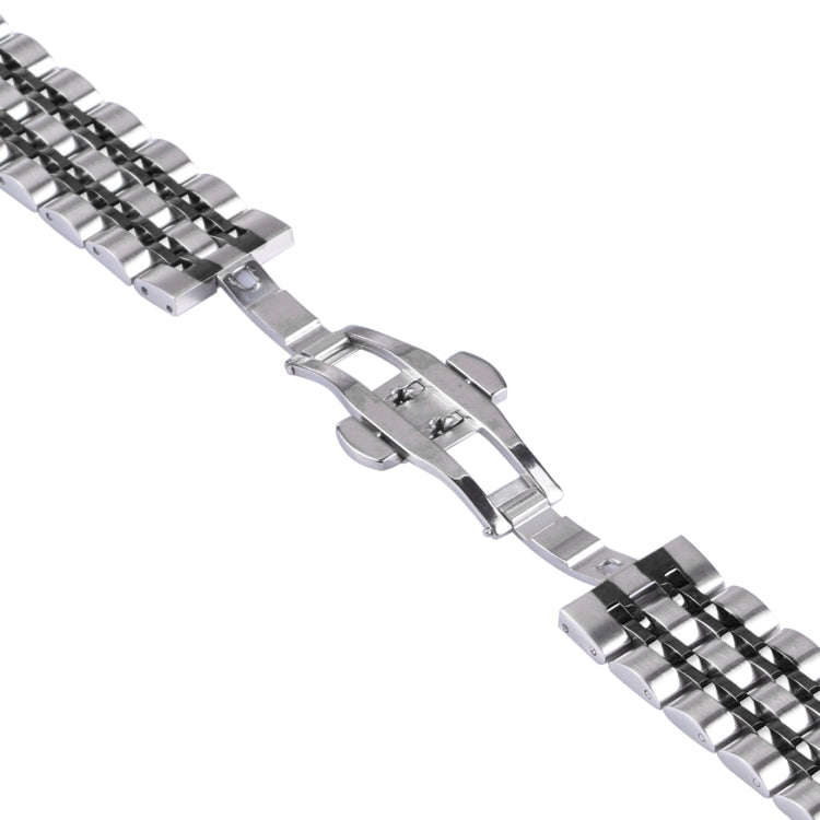 For Samsung Galaxy Watch4 40mm/44mm Seven-bead Stainless Steel Watch Band(Silver Black)