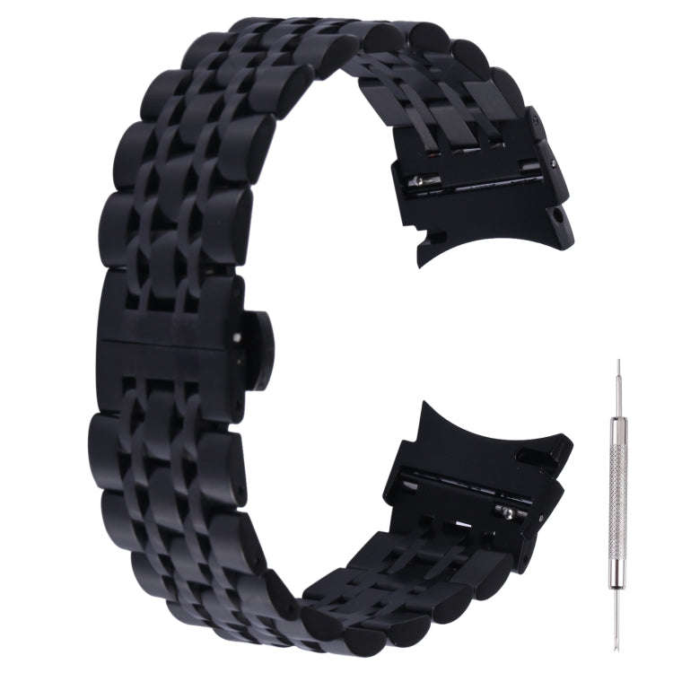 For Samsung Galaxy Watch4 40mm/44mm Seven-bead Stainless Steel Watch Band(Black)