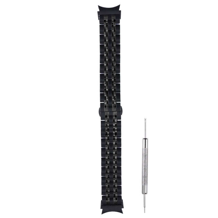For Samsung Galaxy Watch4 40mm/44mm Seven-bead Stainless Steel Watch Band(Black)
