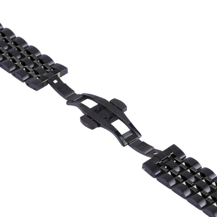 For Samsung Galaxy Watch4 40mm/44mm Seven-bead Stainless Steel Watch Band(Black)