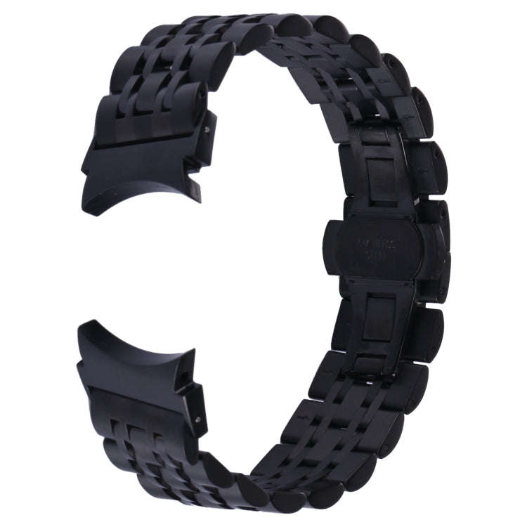 For Samsung Galaxy Watch4 40mm/44mm Seven-bead Stainless Steel Watch Band(Black)