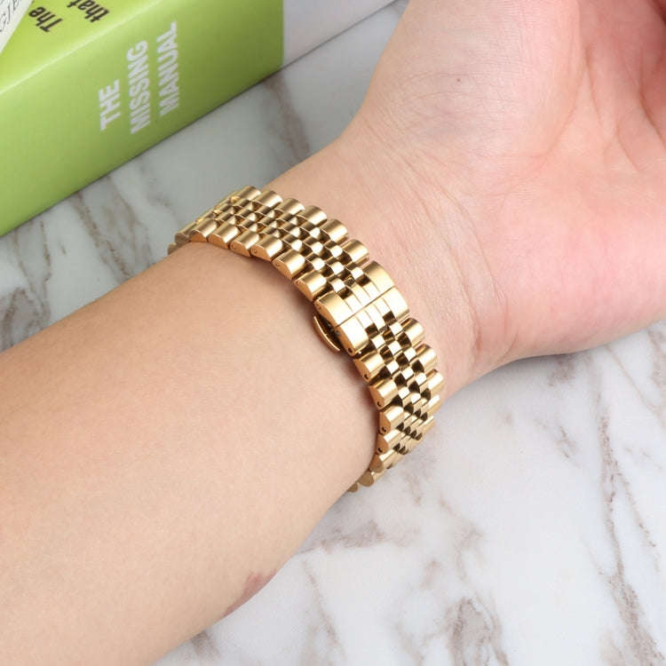 For Samsung Galaxy Watch4 40mm/44mm Five-bead Stainless Steel Watch Band(Gold)