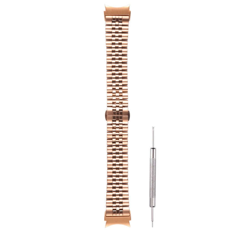 For Samsung Galaxy Watch4 40mm/44mm Five-bead Stainless Steel Watch Band(Rose Gold)