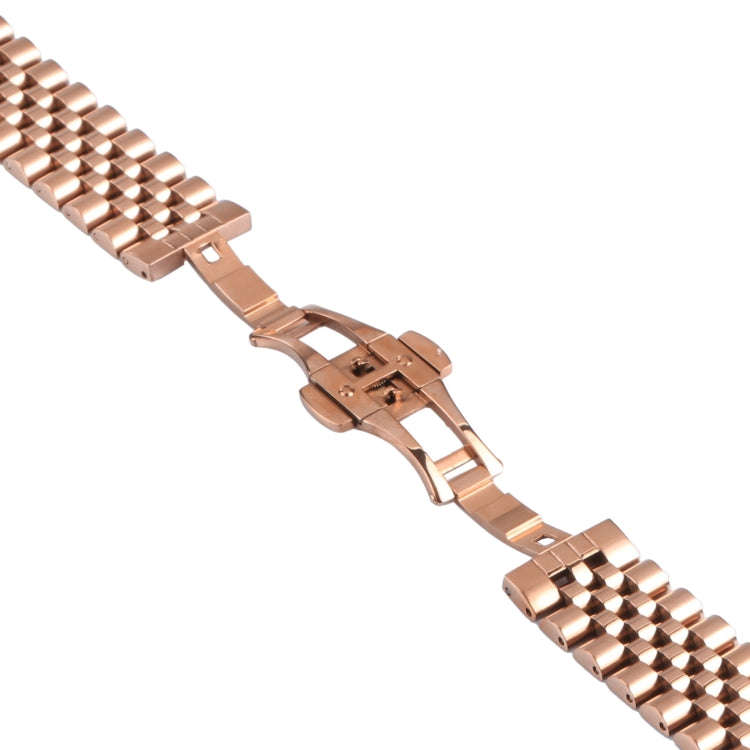 For Samsung Galaxy Watch4 40mm/44mm Five-bead Stainless Steel Watch Band(Rose Gold)