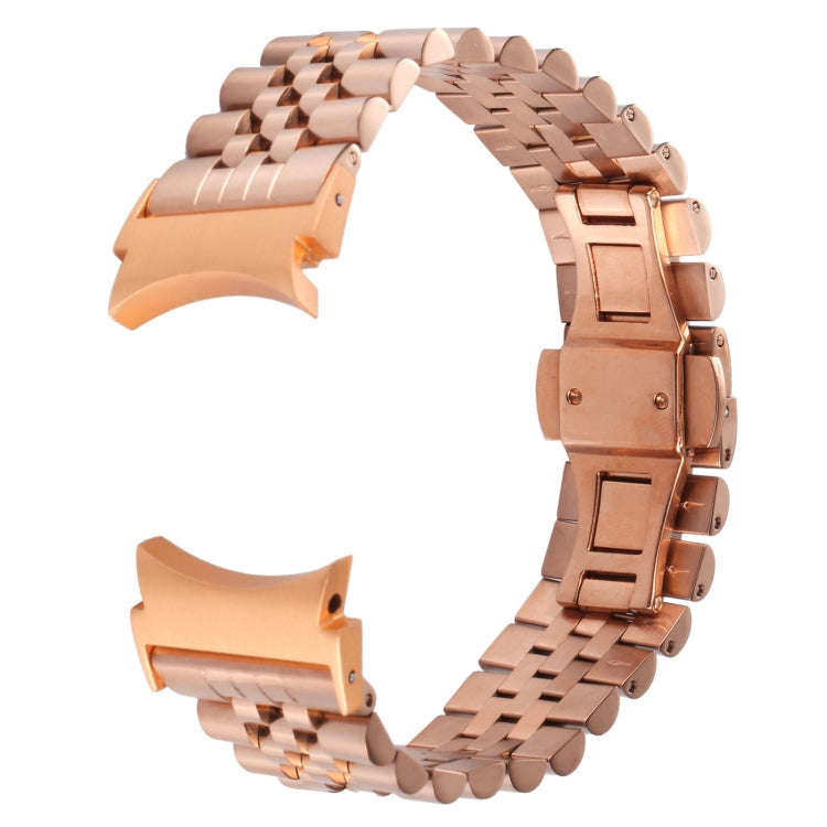 For Samsung Galaxy Watch4 40mm/44mm Five-bead Stainless Steel Watch Band(Rose Gold)