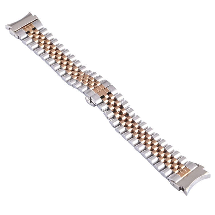 For Samsung Galaxy Watch4 40mm/44mm Five-bead Stainless Steel Watch Band(Silver Rose Gold)