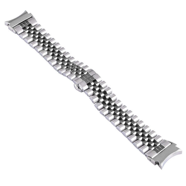 For Samsung Galaxy Watch4 40mm/44mm Five-bead Stainless Steel Watch Band(Silver Black)