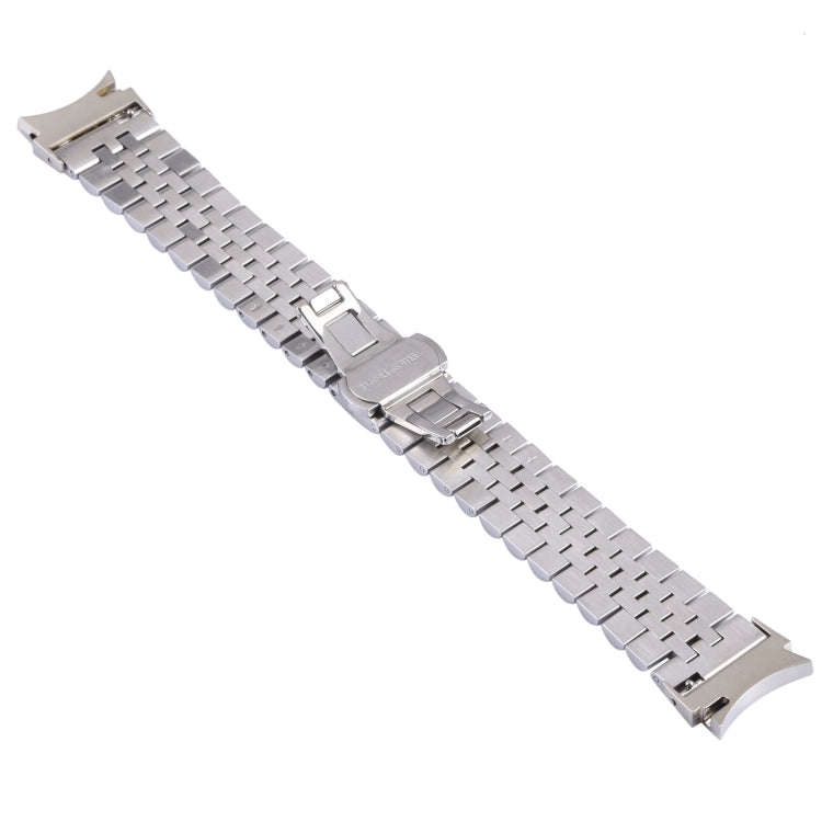 For Samsung Galaxy Watch4 40mm/44mm Five-bead Stainless Steel Watch Band(Silver Black)