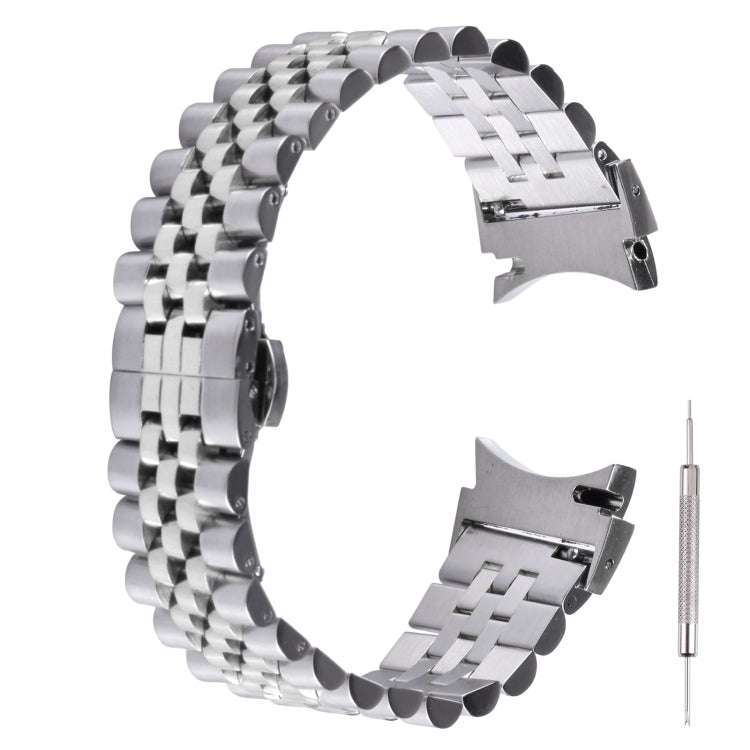 For Samsung Galaxy Watch4 40mm/44mm Five-bead Stainless Steel Watch Band(Silver)