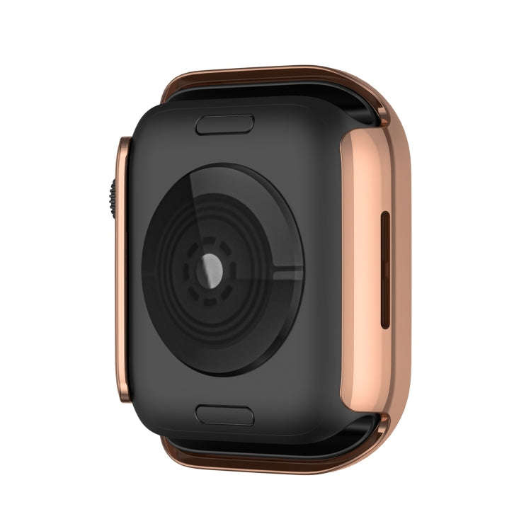 Electroplating PC Single Row Diamond Protective Case For Apple Watch Series 9 / 8 / 7 45mm(Rose G...