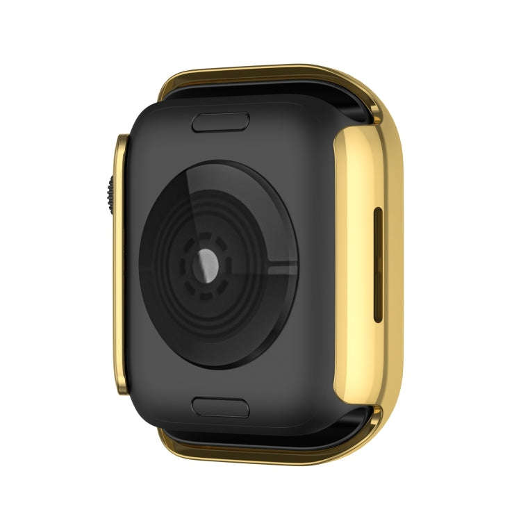 Electroplating PC Double Rows Diamond Protective Case For Apple Watch Series 9 / 8 / 7 41mm(Gold)