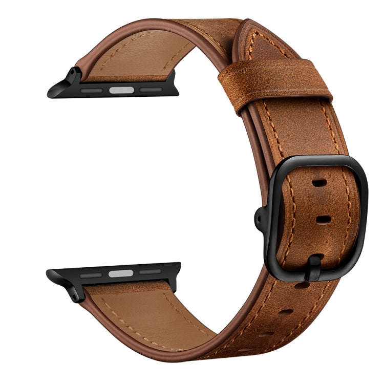 Leather Watch Band For Apple Watch Series 9&8&7 41mm / SE 3&SE 2&6&SE&5&4 40mm / 3&2&1 38mm(Red B...