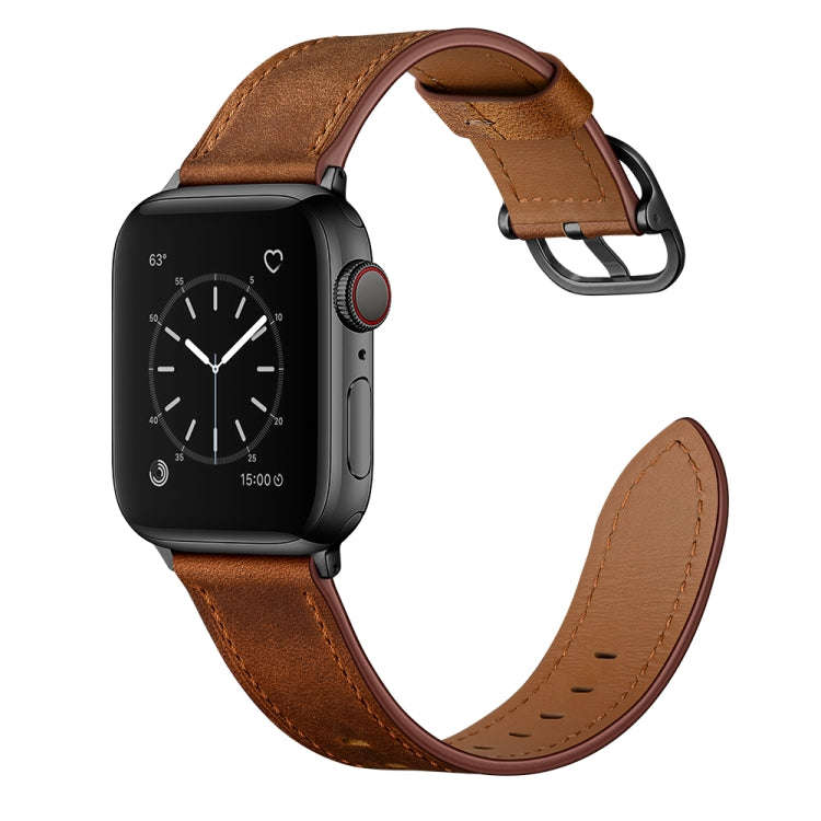Leather Watch Band For Apple Watch Series 9&8&7 41mm / SE 3&SE 2&6&SE&5&4 40mm / 3&2&1 38mm(Red B...