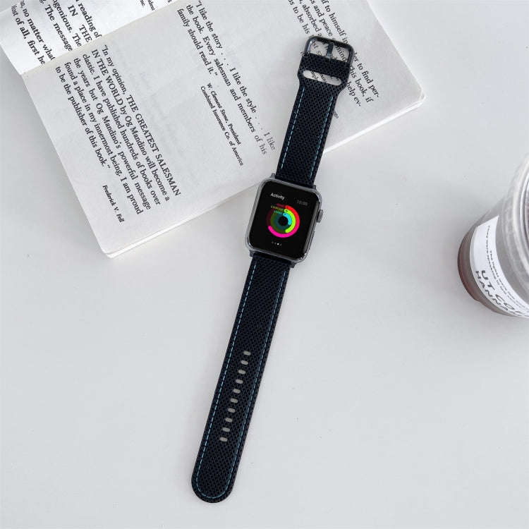 Honeycomb Hole Sewing Silicone Watch Band For Apple Watch Series 9&8&7 41mm / SE 3&SE 2&6&SE&5&4 ...